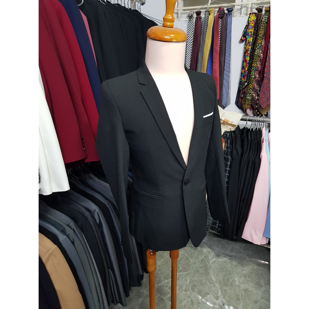 Áo vest nam ôm body kiểu đơn giản màu đen