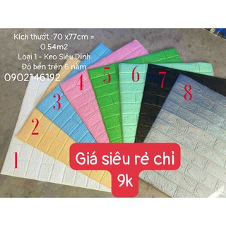 Xốp dán tường giả gạch 3D - Khổ lớn 70x77cm TC068