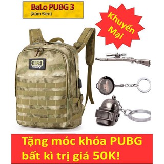 Balo PUBG 3 cao cấp (cáp sạc USB, jack tai nghe) tặng Mk PUBG