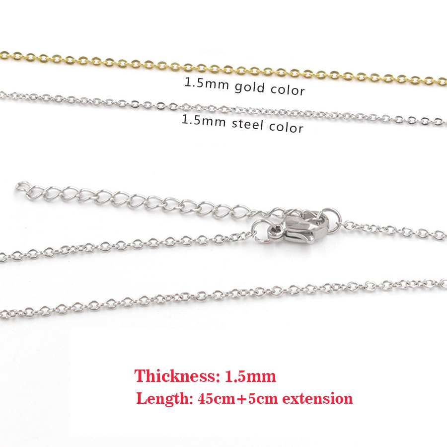 Vòng cổ Bằng Thép Không Gỉ 1.5mm Thời Trang Dành Cho Nam Và Nữ