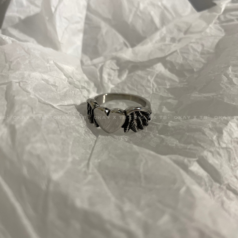 Nhẫn Hình Đôi Cánh Thiên Thần Phong Cách Retro Đường Phố