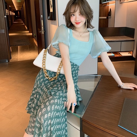 【ZHELIHANGFEI】 Áo Dệt Kim Tay Phồng Thời Trang Sang Trọng