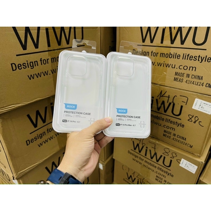 Ốp lưng Rock trong cứng viền mền cho iPhone  14 Pro Max, 13, 12 Pro, 12 Pro Max Chống sốc -khoe toàn diện vẻ đẹp của máy