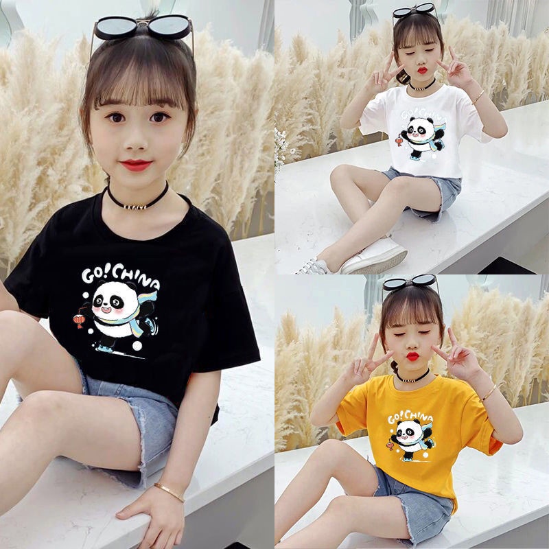 Áo thun bé gái hình gấu PANDA dễ thương, xinh xắn . Chất vải thoáng mát. T44