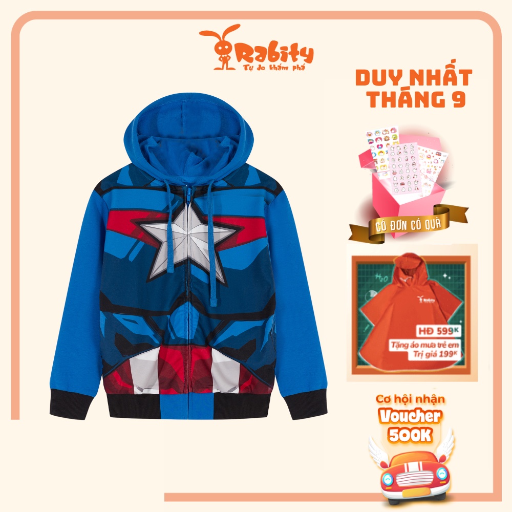 Áo khoác dài tay Spider man Marvel bé trai Rabity 5321.5261 chất nỉ vừa