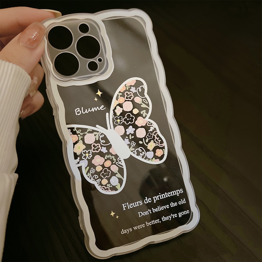 Ốp điện thoại  tpu mềm họa tiết bướm thích hợp cho iphone 7 8 plus 11 11 pro max 12 mini 13 XR XS