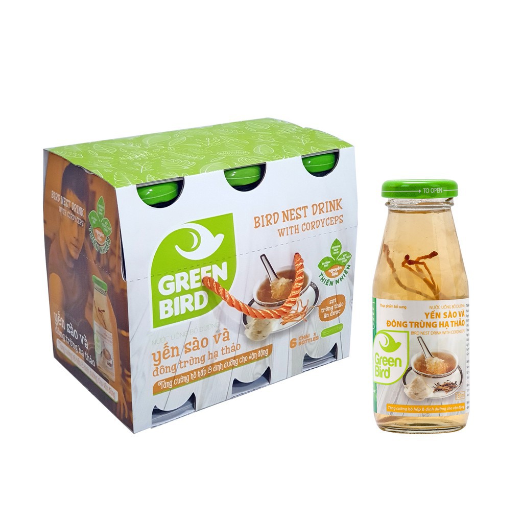 Lốc Yến Sào Và Đông Trùng Hạ Thảo/ Hạt Chia - NUTRINEST - 6 chai x 185ml
