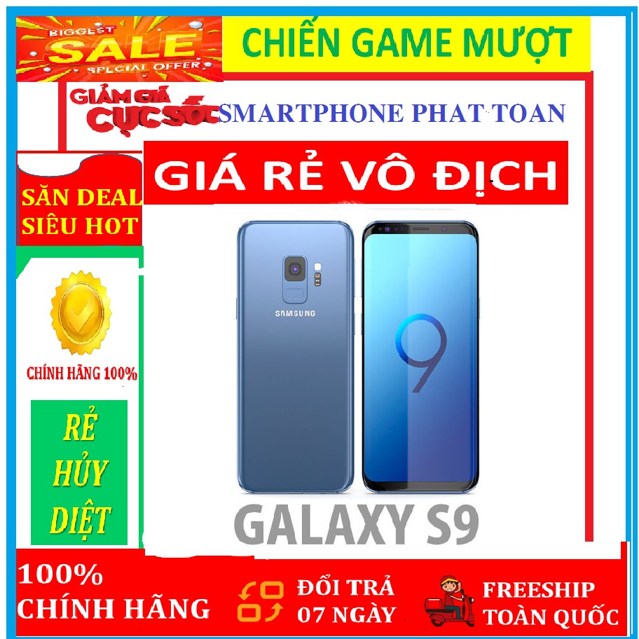 [RẺ VÔ ĐỊCH] điện thoại Samsung Galaxy S9 bản 2sim Ram 4G Bộ nhớ 64G mới Chính Hãng, chơi Game mượt (màu Xanh)