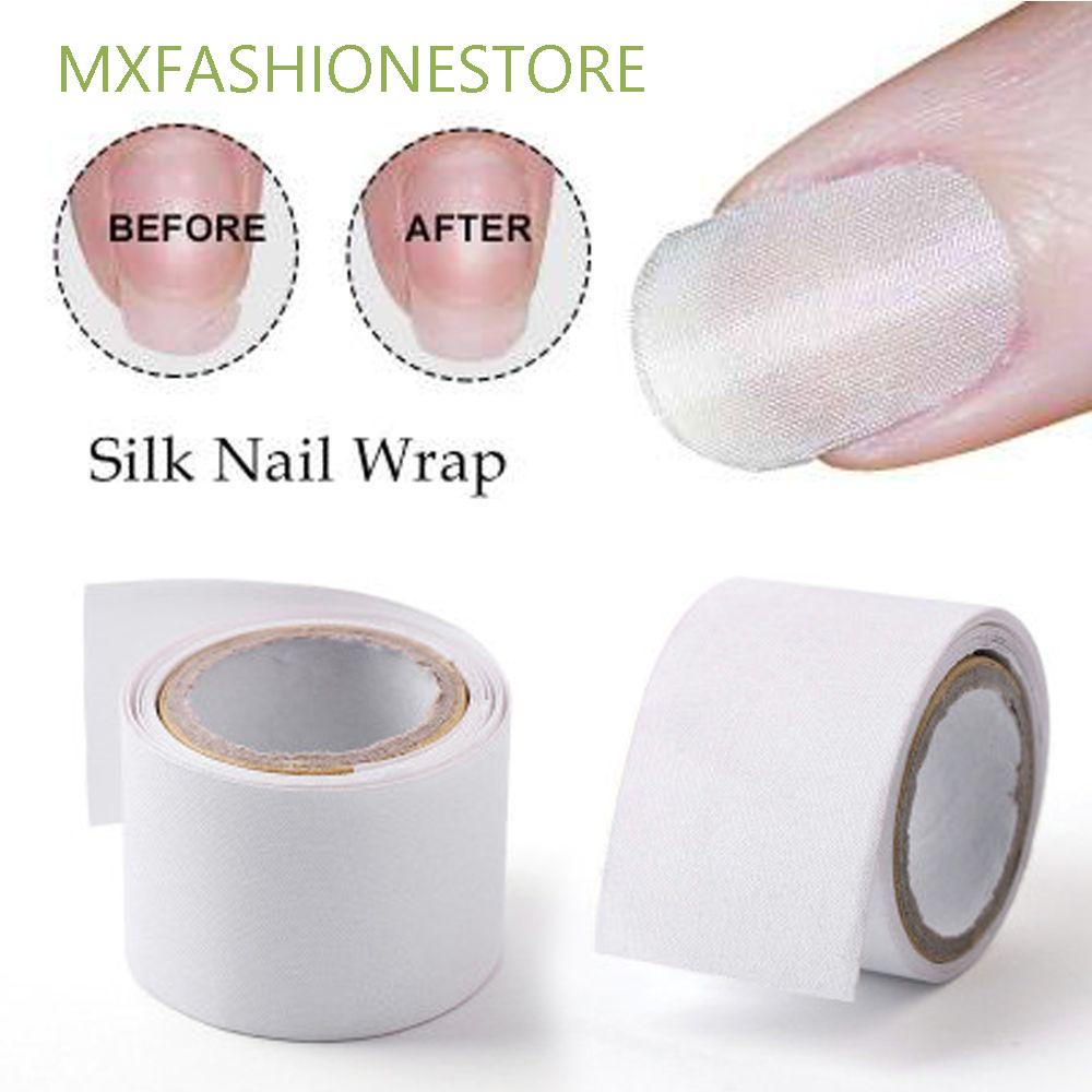 MXFASHIONESTORE Fashion Silk Nail Wrap Nail Tips Silk Tape Nail Tape Polish White Protect Nails Manicure Tools 1 Roll Self Adhesive Nail Sticker/Multicolor