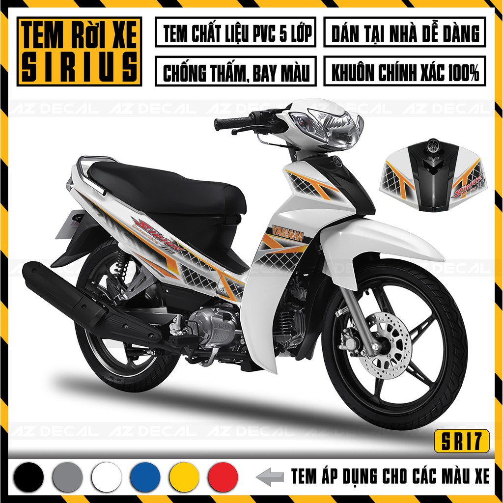 Tem Sirius Mẫu 4 - Stroke Cao Cấp | SR17 | Chất Liệu Chống Nước, Chống Phai Màu, Dễ Dán