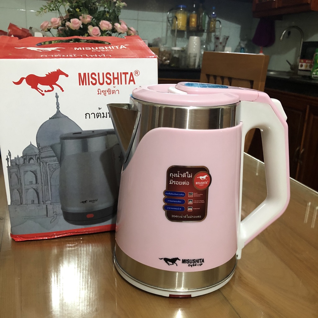 [ ẢNH THẬT] Ấm siêu tốc , bình đun nước hàng  Thái Lan MISUSHITA 2,2L đun nhanh sôi chính hãng đảm bảo