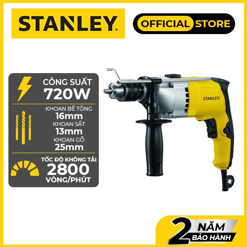 Máy khoan cầm tay dùng điện Stanley STDH7213-B1 | 800w | Bảo hành 2 năm | Chính hãng