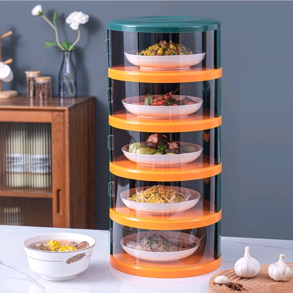 Lồng Bàn 5 Tầng , Hộp Đựng Thức Ăn Giữ Nhiệt - Chống Bụi- Côn Trùng