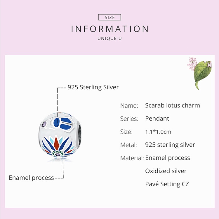 BAMOER Vòng cổ Bạc 925 Mặt Hình Hoa Sen Đính Đá Thời Trang Cho Nữ