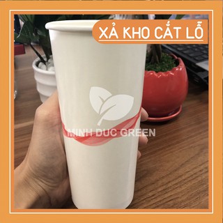 [COMBO] 100 ly cốc giấy trắng uống nước, cafe, nước ngọt, trà chanh, trà sữa 600ml - 20oz EU | Cốc giấy Minh Đức Green