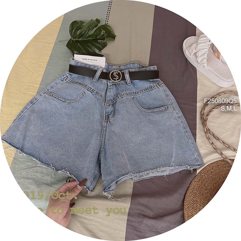 Quần short jean xòe lai tua lưng cao hàng đẹp!