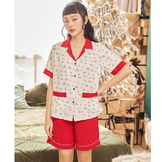 [O] VIBES Đồ bộ Pijama lửng Tym Red Py Set