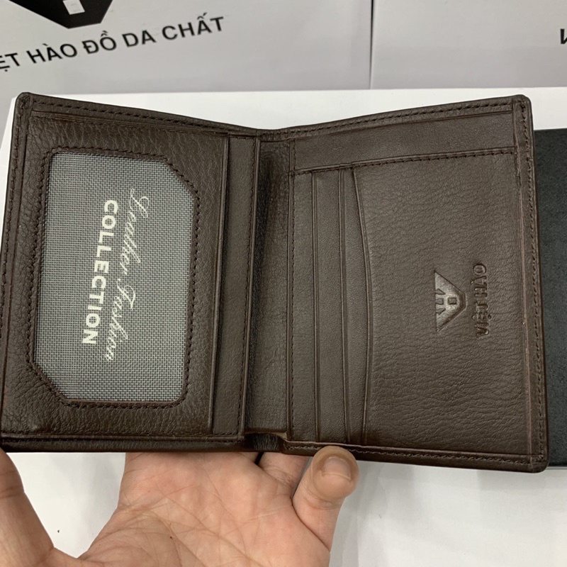 Ví Nam, Bóp Nam Da Bò Nguyên Miếng Được Dập Logo Việt Hào