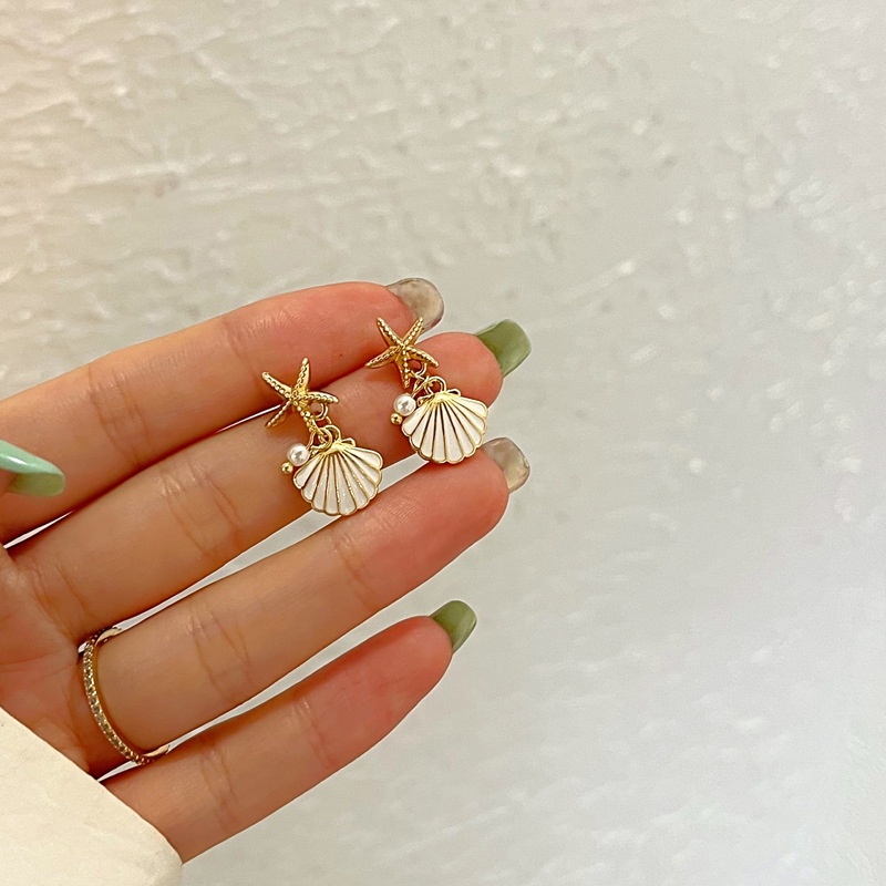 Bông Tai Hình Vỏ Sò/ Sao Biển Bằng Bạc 925 Thời Trang Xuân Hè Vui Nhộn Cho Nữ F995