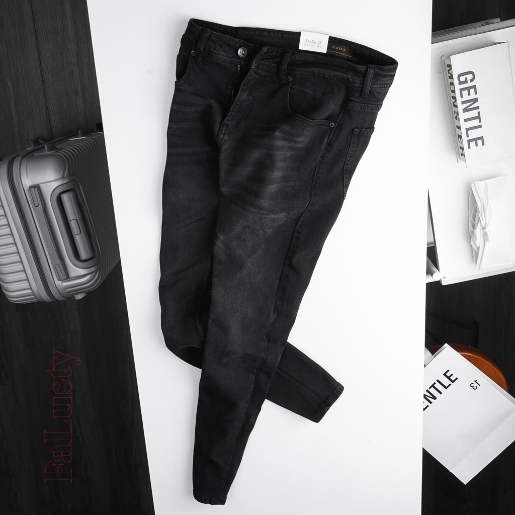Quần jean dài nam Zara xám đen wash (Form Slimfit,chất vải co dãn,ống quần 15 - 17cm) - JZR 529 | BigBuy360 - bigbuy360.vn