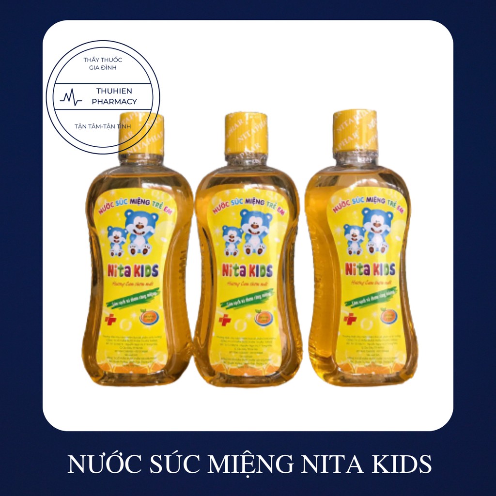 Nước súc miệng trẻ em NITA KIDS (không cay) làm sạch và thơm miệng (chai 250ml)