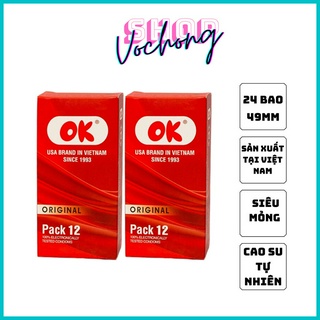 FOLLOW 33K – 14H COMBO 2 Hộp Bao Cao Su Ok 24 cái - Hàng Việt Nam Chất Lượng Cao