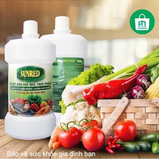 NƯỚC RỬA RAU CỦ QUẢ THỰC PHẨM TƯƠI SỐNG SUNRED 500ml DIỆT KHUẨN 99.9% | SẢN PHẨM THIÊN NHIÊN