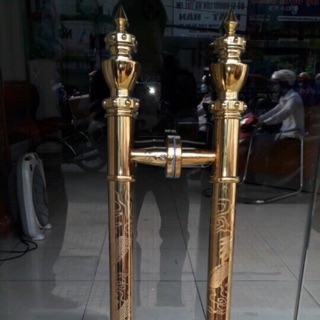 Tay nắm cửa kính mạ vàng