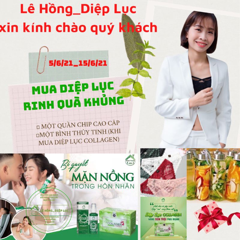 [CHÍNH HÃNG] DIỆP LỤC COLLAGEN_ĐẸP DA,HẾT MỤN,HẾT KHÔ HẠN,MỜ NÁM TÀN NHANG