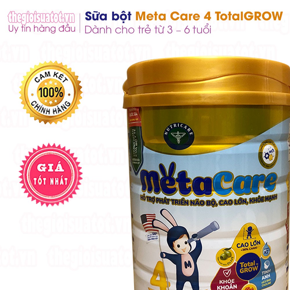 Sữa bột Meta Care 4 Hỗ trợ Phát triển Não bộ Cao lớn Khỏe mạnh-900g Mẫu mới