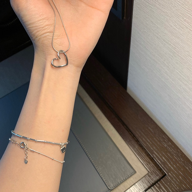 IF ME Vòng cổ   mặt trái tim rỗng đơn giản cho nữ