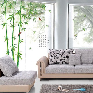 Decal dán tường mẫu cây tre làng quê