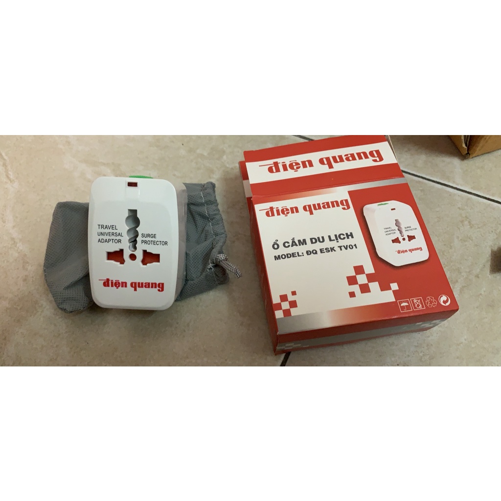 Ổ cắm du lịch Điện Quang Đồng Nguyên Chất Tiếp Điện Tốt ĐQ ESK TV01