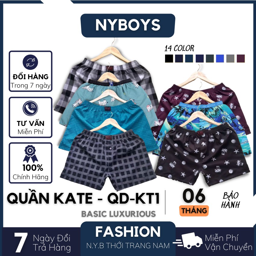 [COMBO 5] Quần đùi ngủ nam KATE 100%, Quần short nam mặc nhà nyboys