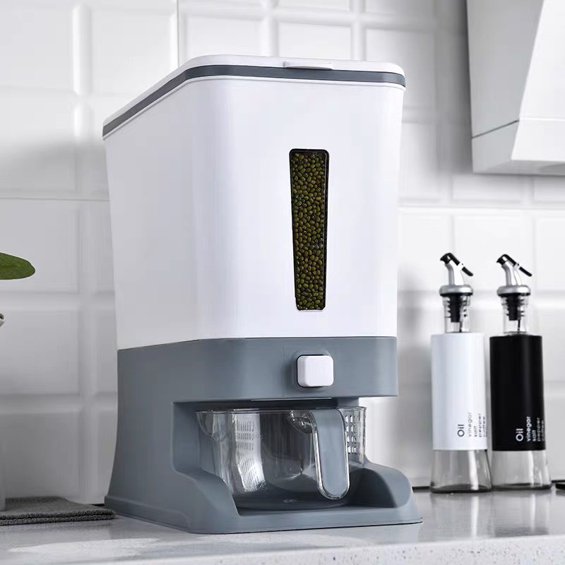 Thùng đựng gạo thông minh, hộp đựng gạo 12kg có nút bấm tiện lợi C1121