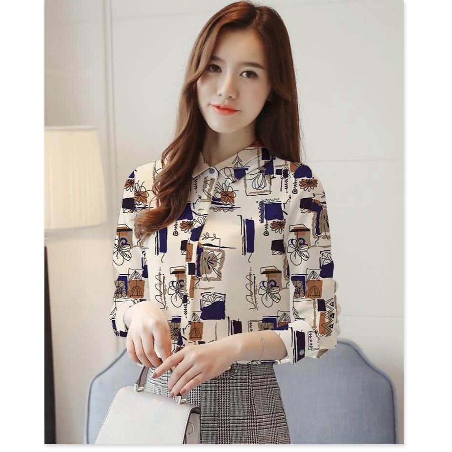 Áo Sơ Mi Nữ Vải Lụa Chống Nhăn In Họa Tiết SM30, Phong Cách Thời Trang Trẻ Trung Năng Động, Chất Vải Mềm Mịn Thoáng Mát