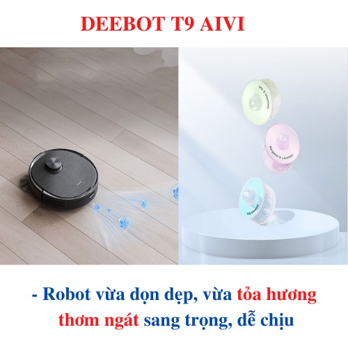 Robot Hút Bụi Lau Nhà Ecovacs DEEBOT T9 AIVI - Lực Hút Mạnh Mẽ 3000pa -  Robot Tỏa Hương Thơm Thông Minh APP TIẾNG VIỆT