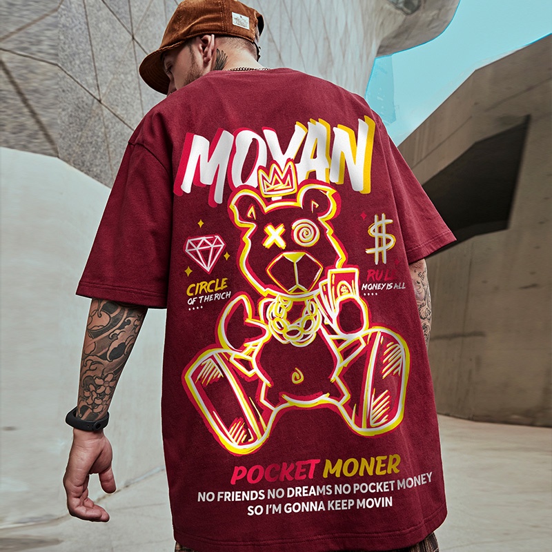 Áo Thun Mùa Hè Dáng Rộng In Họa Tiết Mới Cho Nam Nữ Size M-8Xl