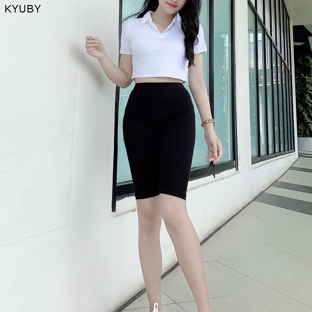 Quần legging lửng nữ KYUBY thun ngố co giãn dáng ôm