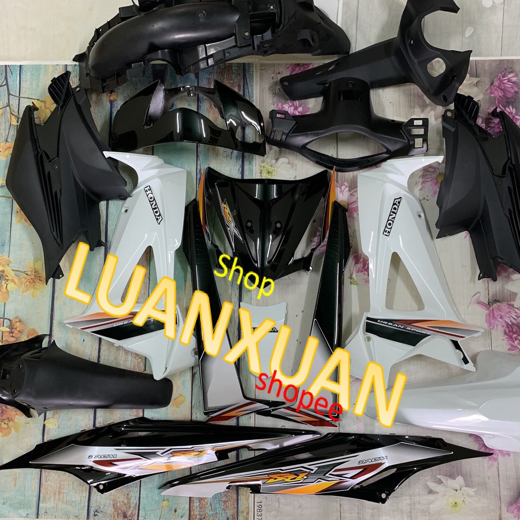 Bộ Dàn áo xe Wave RSX 100, rsx siêu nhân màu Trắng  -nhựa nguyên sinh loại đẹp