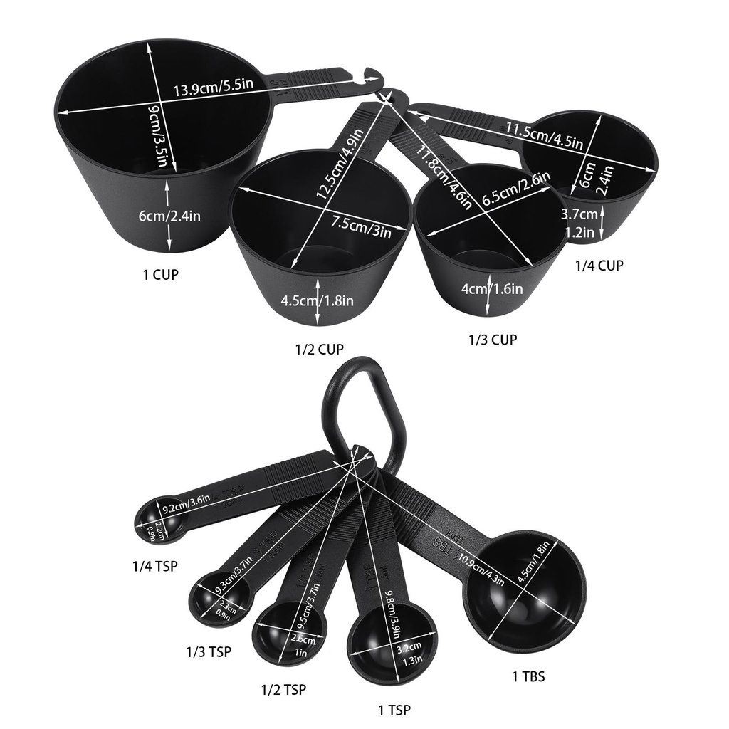 Set 9 Muỗng Đo Lường Làm Bánh Đa Năng Tiện Dụng