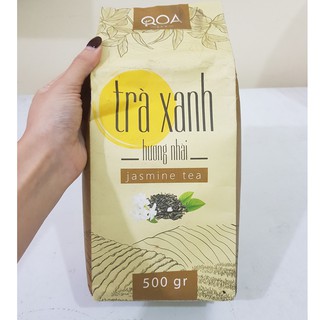 Trà Xanh Nhài QOA gói 500g- TRÀ LÁ PHA TRÀ CHANH SIÊU NGON