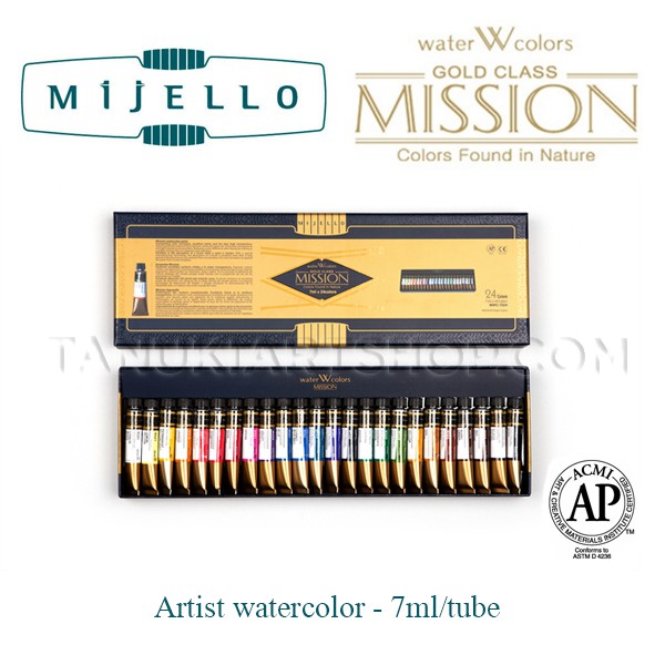 Màu nước Mijello Gold Watercolor tube 7ml (set 18/24 màu).