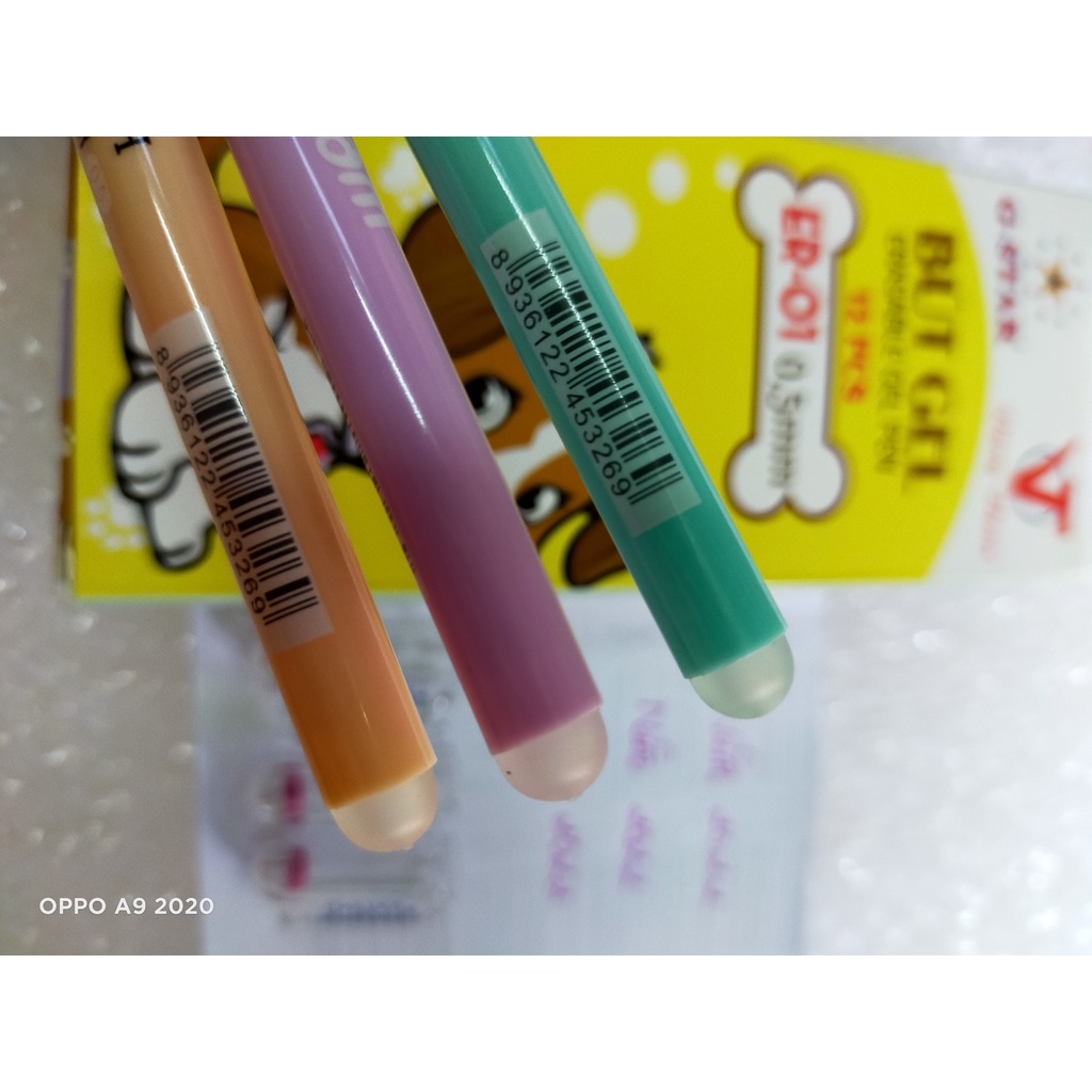 Hộp 12 cây bút gel tím xoá được ER-01 Gstar