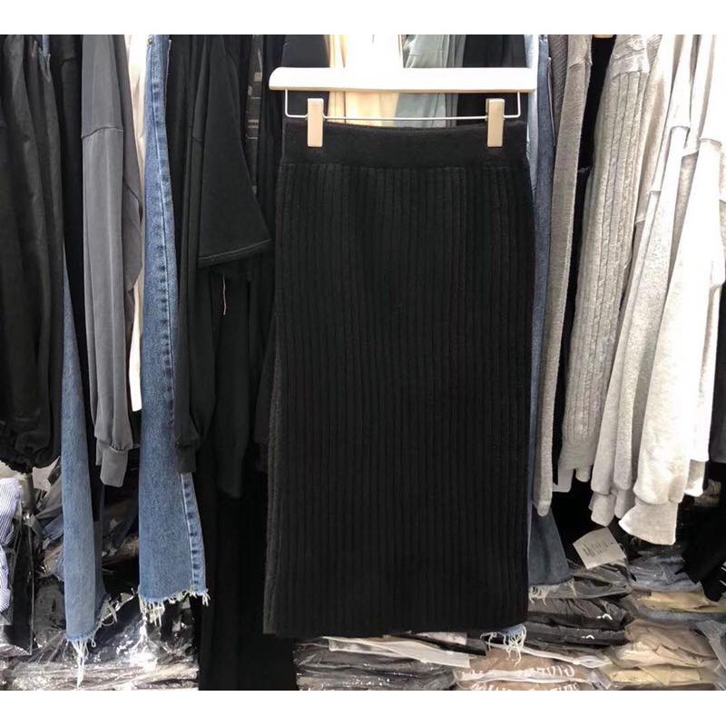 Chân váy len dài xẻ tà sau | BigBuy360 - bigbuy360.vn