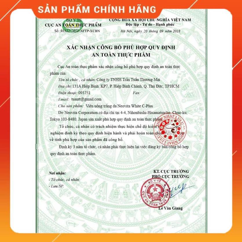 Viên uống trắng da, mờ thâm nám NeoVita White Plus 240 viên Nhật Bản (Japan Domestic) | Thế Giới Skin Care