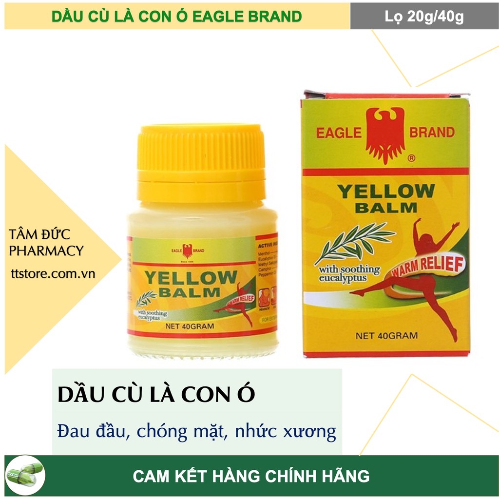 Dầu cù là con ó Eagle brand / cao xoa eagle brand / yellow balm