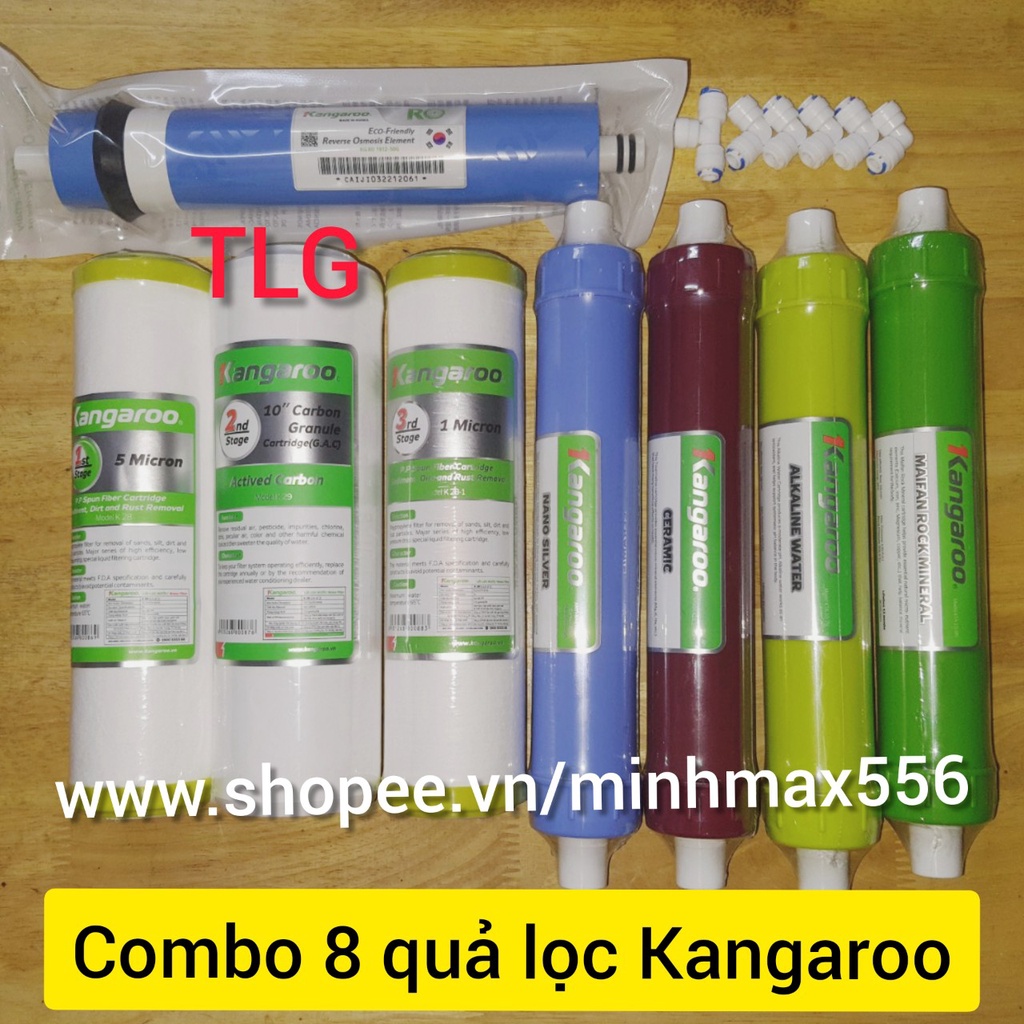 COMBO 8 LÕI LỌC NƯỚC KANGAROO SỐ 12345678 | GỒM BỘ 123-ROKANG HQ-NANO-CERAMIC-ALKALINE-MAIFAN