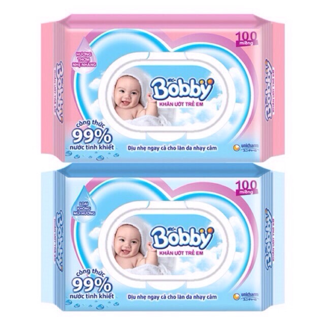 Khăn ướt Bobby  có mùi và không mùi