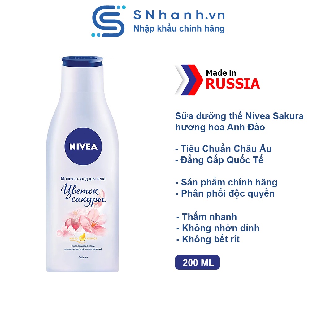 Sữa dưỡng thể Nivea Sakura hương hoa Anh Đào 200ml